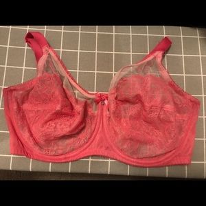 Pink Lace Minimizer Bra 34DDD